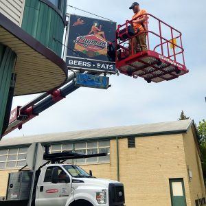 North Prairie Outdoor Signs installation client 300x300
